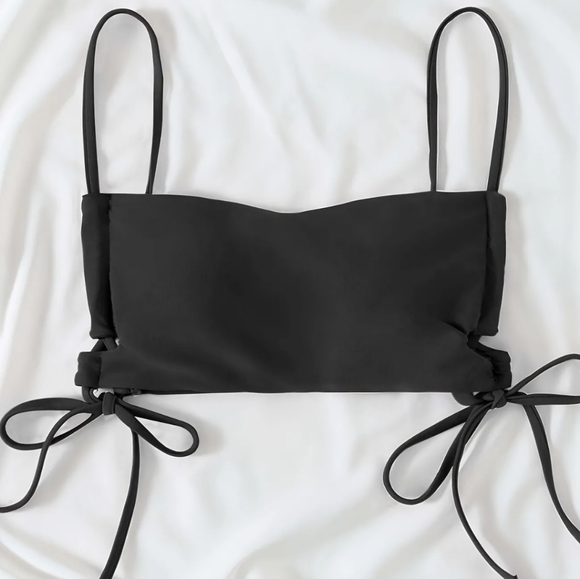 NEW Black Bikini with Bralette Top & High Waisted Bottoms - Picture 4 of 6